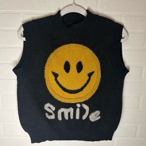 Decade:Y2K, smiley face sweater vest